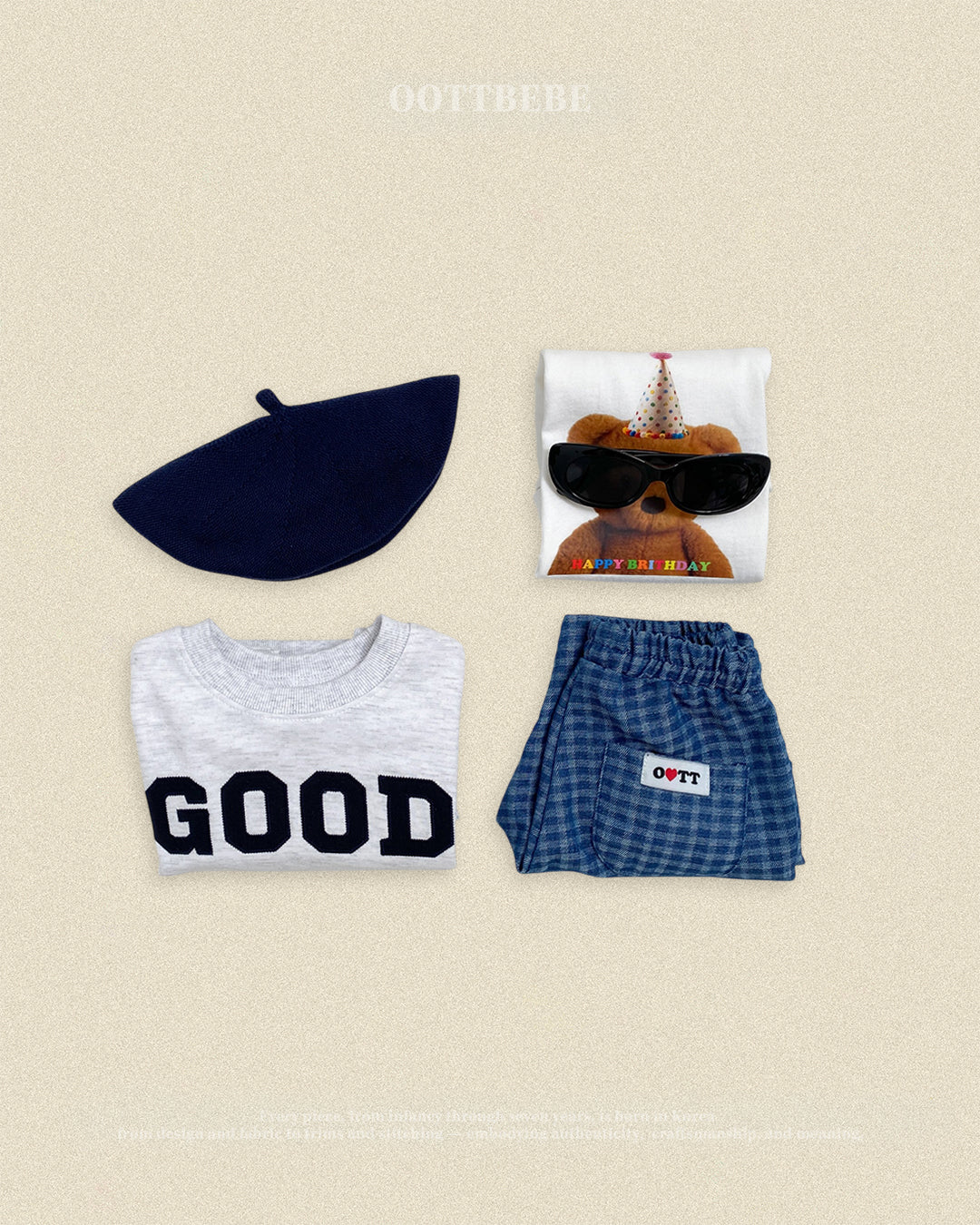 (Pre-order) OOTTBEBE Fall - GOOD Sweatshirt - GOOD 맨투맨 (2 Colors)