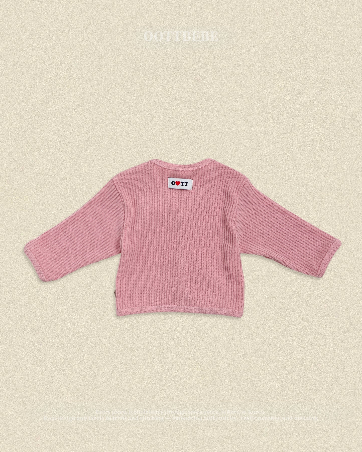 (Pre-order) OOTTBEBE Fall - Haribo Ribbed Cardigan - 하리보골지가디건 (5 Colors)