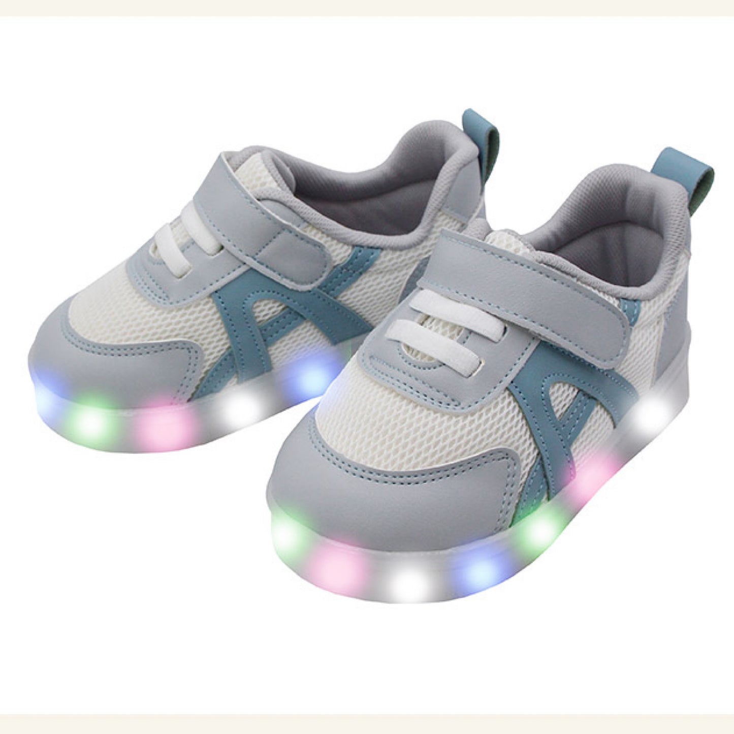 (Pre-order) KoongsKoongs Kids’ Bread LED Light-up Sneakers (Pale Blue)