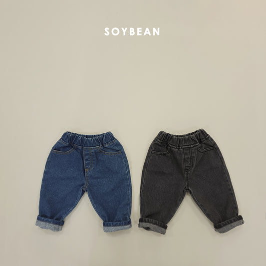 (Pre-order) Soybean Kids Winter - Cozy Tapered Fleece-Lined Denim Pants 포근테이퍼드데님팬츠 (2 Colors)