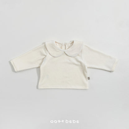 (Pre-order) OOTTBEBE Winter - Mink Collar Tee 밍크카라티셔츠 (3 Colors)