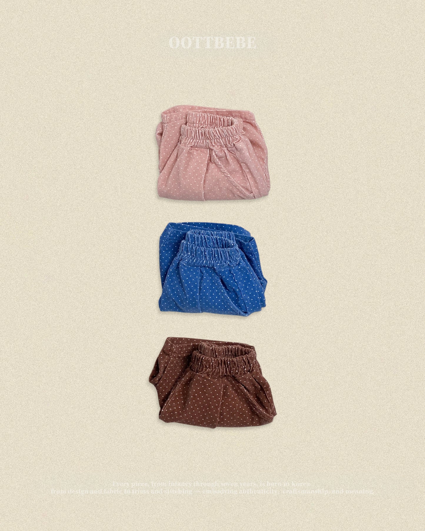 (Pre-order) OOTTBEBE Fall - Petite Dot Pumpkin Shorts - 쁘띠도트팬츠 (3 Colors)