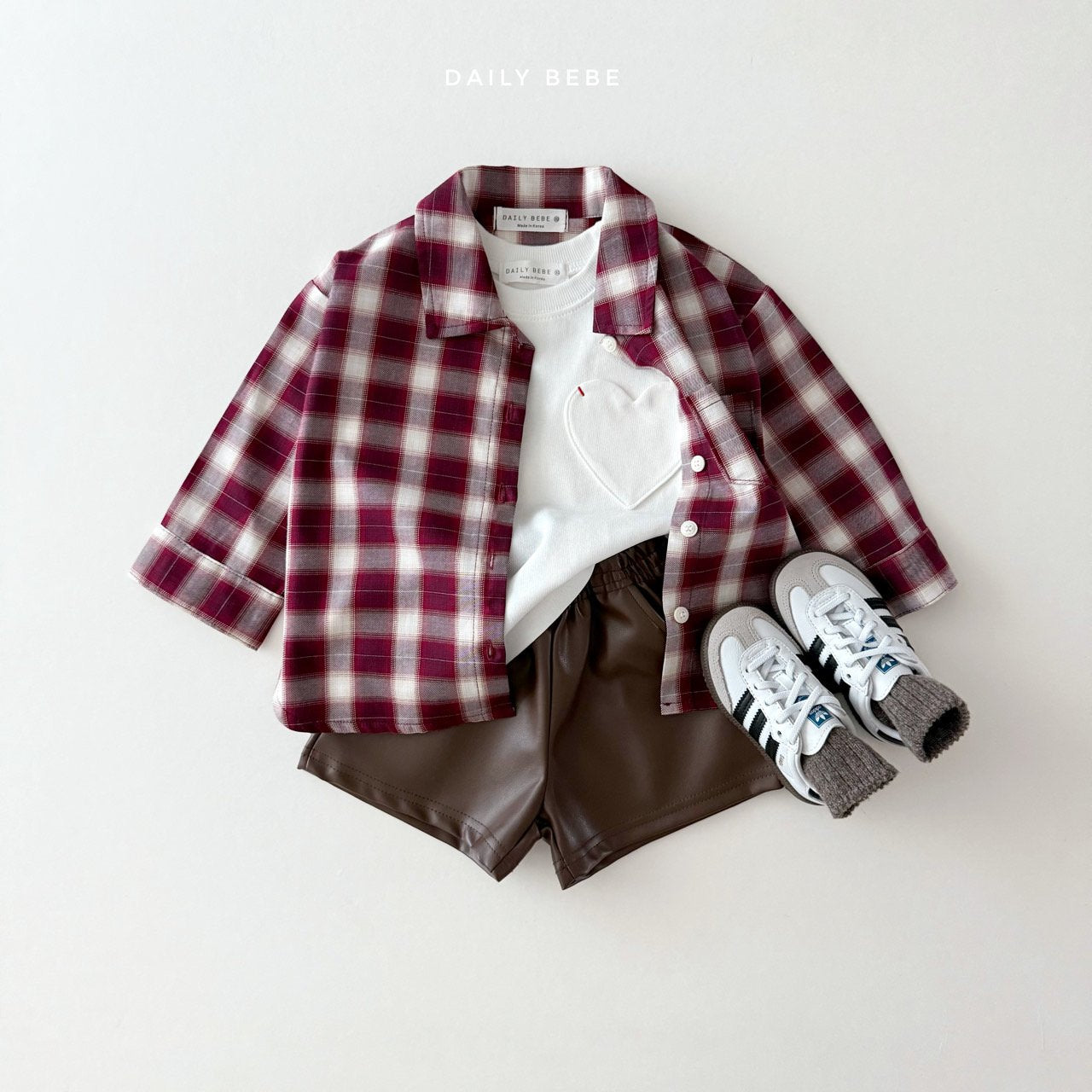 (Pre-order) Daily Bebe - Kids' Faux Leather Shorts 깨죽 반바지 (3 Colors)