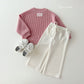 (Pre-order) Daily Bebe - Kids’ Ribbed Knit Sweatshirt 골지니트 맨투맨 (3 Colors)