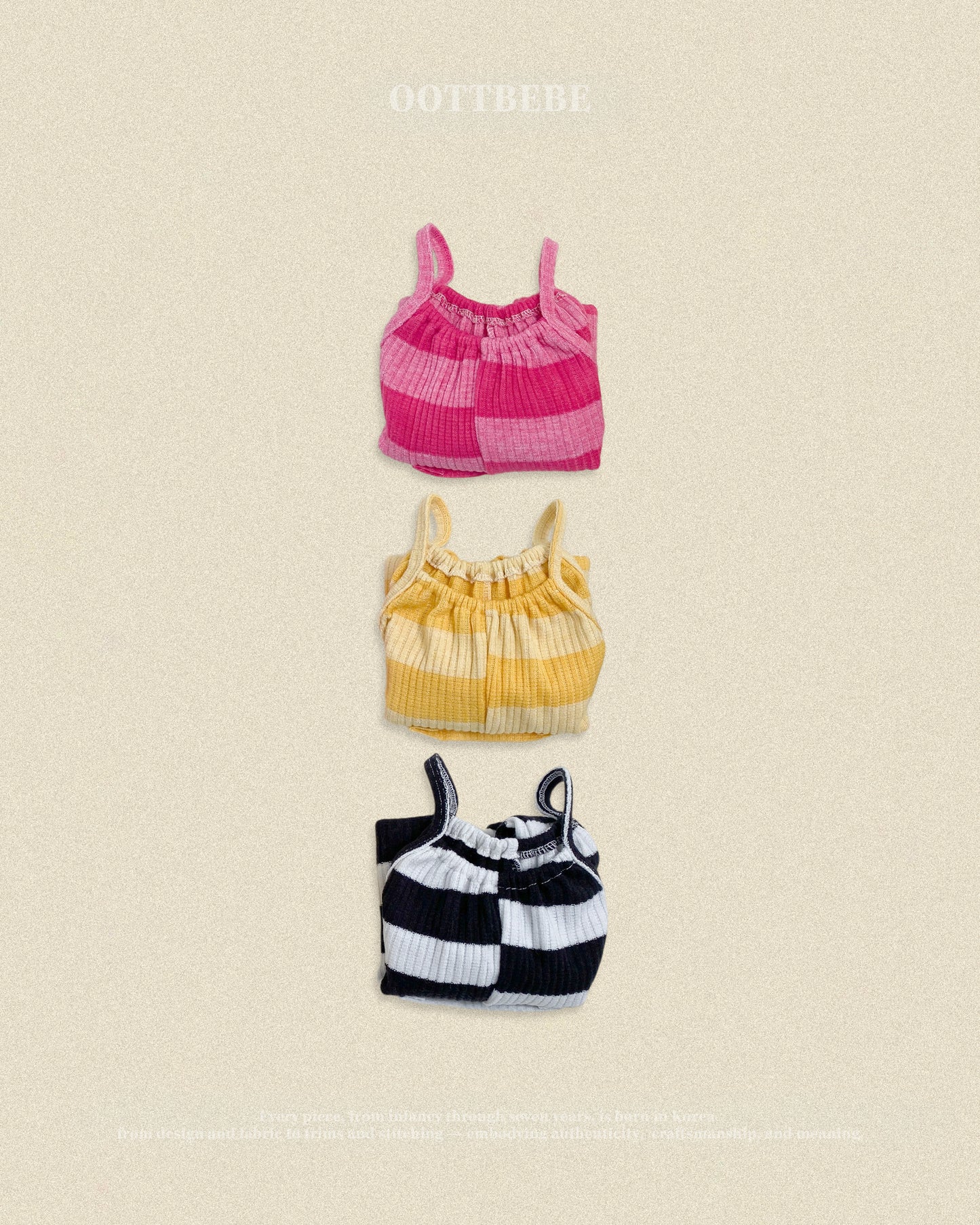 (Pre-order) OOTTBEBE Fall - Pippi Ribbed Overalls - 삐삐오버롤 (3 Colors)