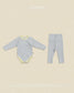 (Pre-order) OOTTBEBE Fall - Sweet Stripe Romper & Leggings Set 바닐라라떼슈트세트 (3 Colors)