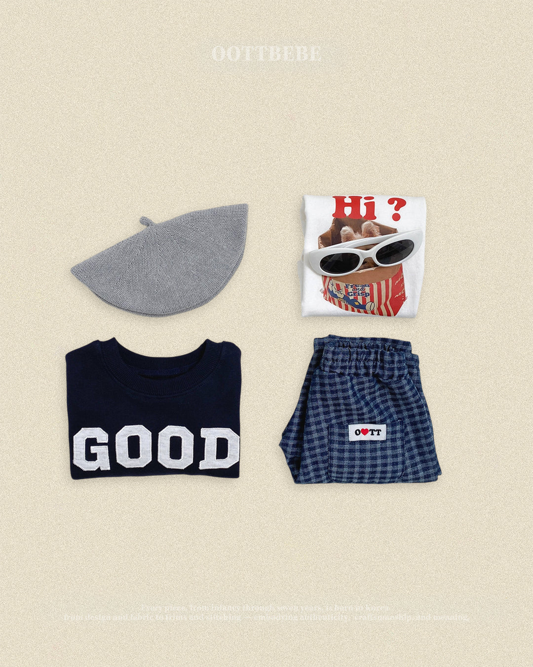(Pre-order) OOTTBEBE Fall - GOOD Sweatshirt - GOOD 맨투맨 (2 Colors)