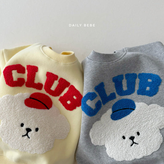 (Pre-order) Daily Bebe Winter - Kids' Club Bichon Fleece Sweatshirt 클럽 비숑 맨투맨 (2 Colors)