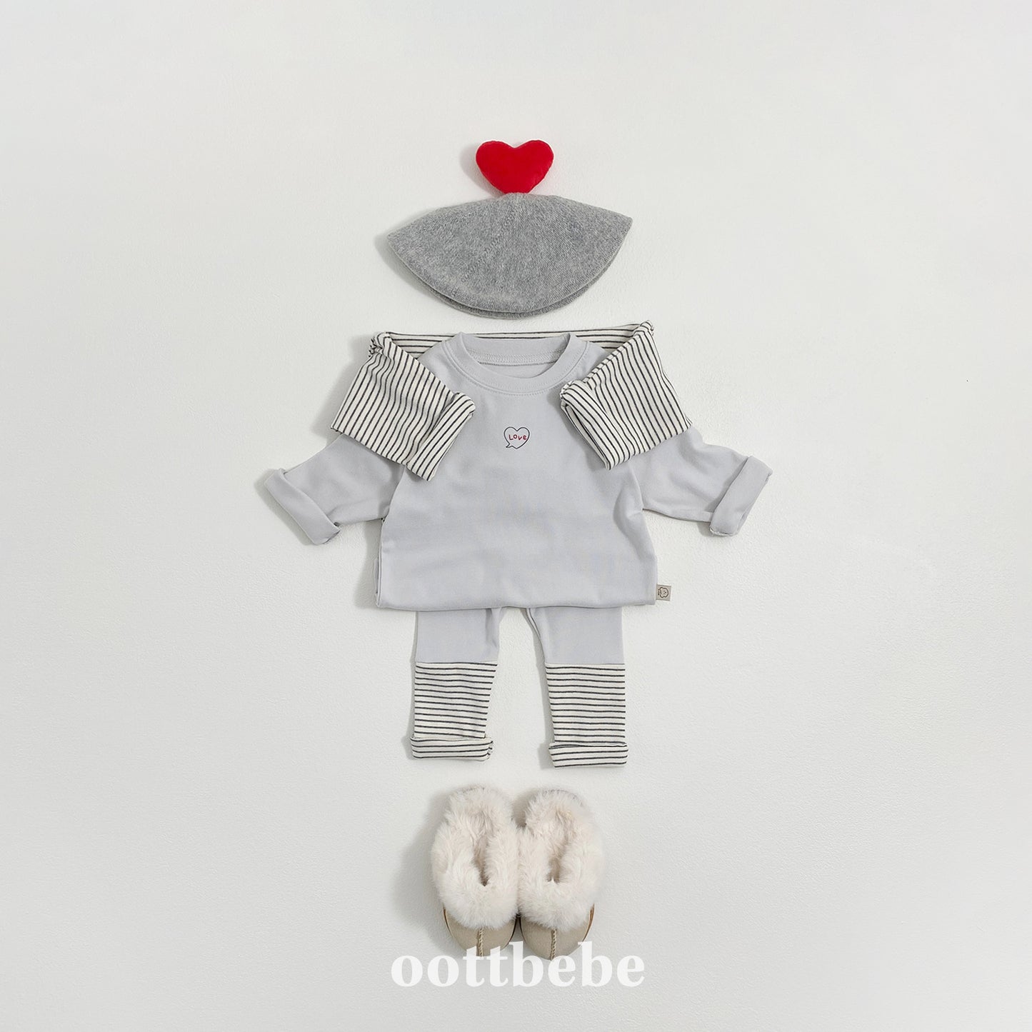 (Pre-order) OOTTBEBE Winter - Stripe Ankle Leggings 윈터배색레깅스 (3 Colors)