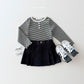 (Pre-order) Daily Bebe - Kids' Button Stripe Tee 줄가라단추티 (2 Colors)