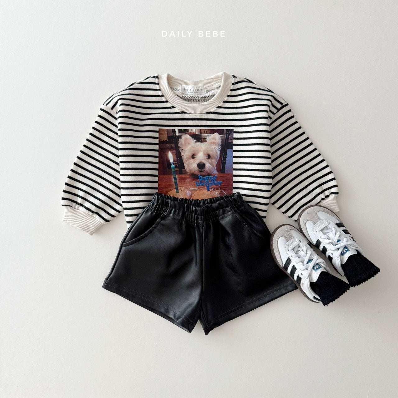(Pre-order) Daily Bebe - Kids' Faux Leather Shorts 깨죽 반바지 (3 Colors)
