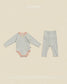 (Pre-order) OOTTBEBE Fall - Sweet Stripe Romper & Leggings Set 바닐라라떼슈트세트 (3 Colors)