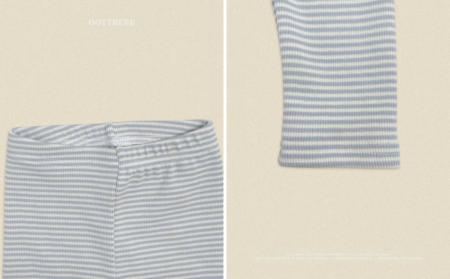 (Pre-order) OOTTBEBE Fall - Sweet Stripe Pajama Set 바닐라라떼실내복 (3 Colors)