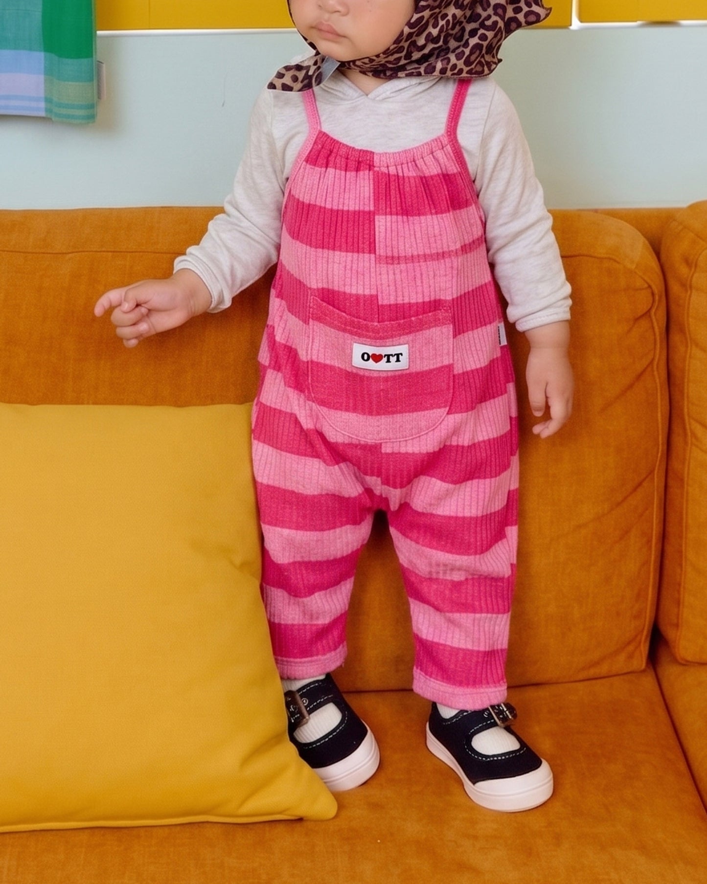 (Pre-order) OOTTBEBE Fall - Pippi Ribbed Overalls - 삐삐오버롤 (3 Colors)