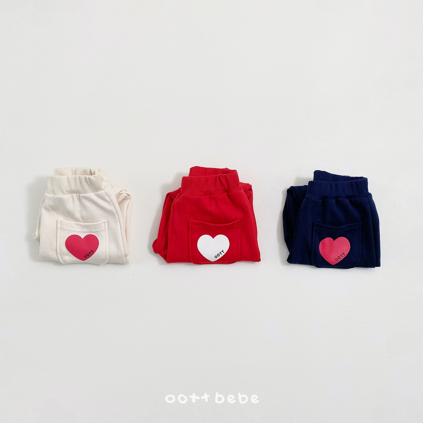 (Pre-order) OOTTBEBE Spring - Heart Pocket Pants 하트포켓팬츠 (3 Colors)