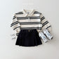 (Pre-order) Daily Bebe - Kids' Collar Stripe Tee 카라 단가라티 (2 Colors)