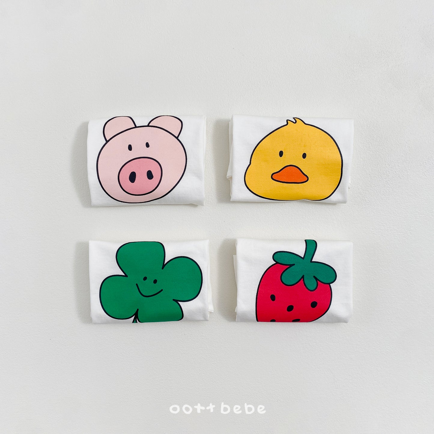 (Pre-order) OOTTBEBE Summer - Happy Friends T-shirt 해피프렌즈티셔츠 (4 Colors)