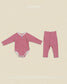 (Pre-order) OOTTBEBE Fall - Sweet Stripe Romper & Leggings Set 바닐라라떼슈트세트 (3 Colors)