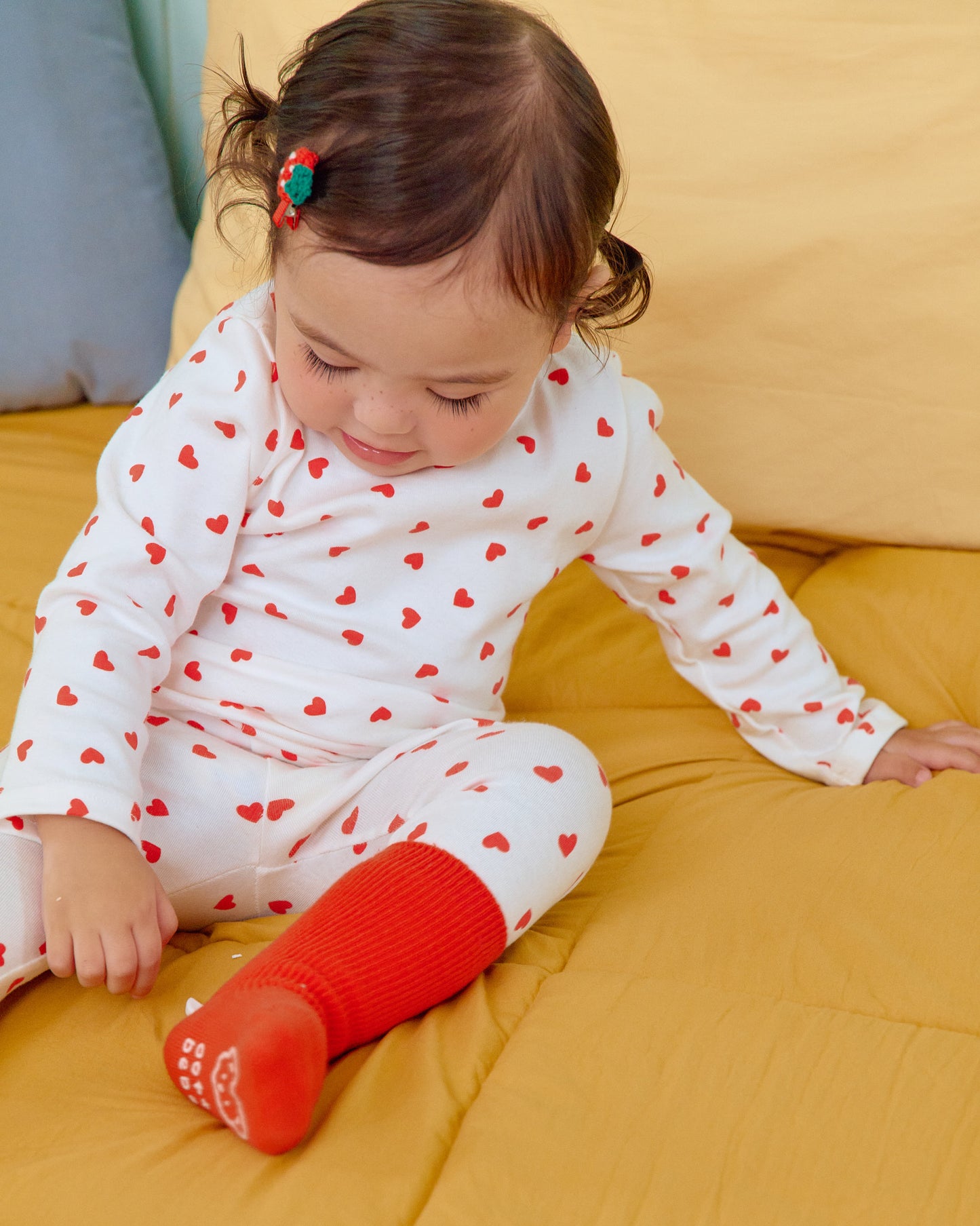 (Pre-order) OOTTBEBE Fall - Petite Heart Pajama Set 쁘띠하트실내복 (2 Colors)