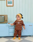 (Pre-order) OOTTBEBE Fall - Rookie Stripe Top & Bottom Set - 루키단가라상하복 (2 Colors)