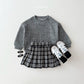 (Pre-order) Daily Bebe - Kids’ Ribbed Knit Sweatshirt 골지니트 맨투맨 (3 Colors)