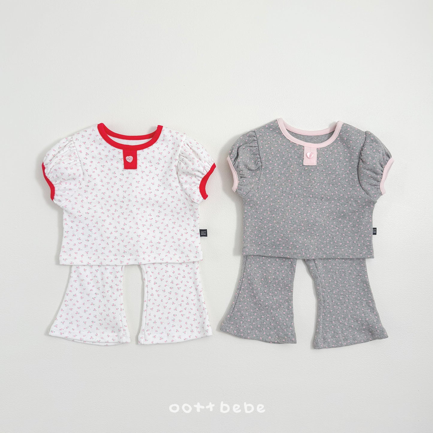 (Pre-order) OOTTBEBE Summer -  Lovely Eyelet Set 러블리아일렛상하복 (2 Colors)