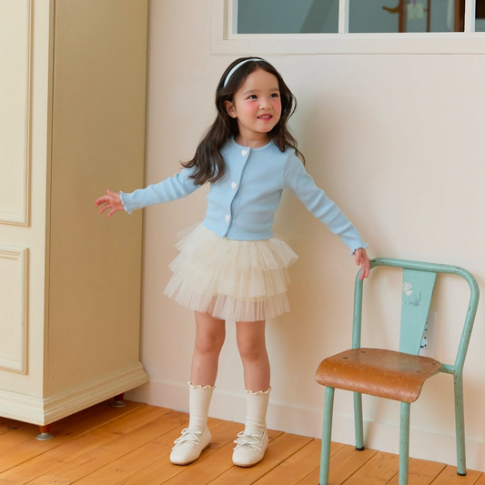 (Pre-order) Daily Bebe - Kids’ Tulle Ruffle Skirt 샤캉캉치마 (2 Colors)