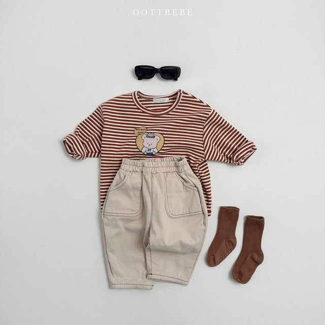 (Pre-order) OOTTBEBE - Friends Striped Play Tee 프렌즈단가라랍빠티 (2 Colors)