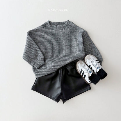 (Pre-order) Daily Bebe - Kids’ Ribbed Knit Sweatshirt 골지니트 맨투맨 (3 Colors)