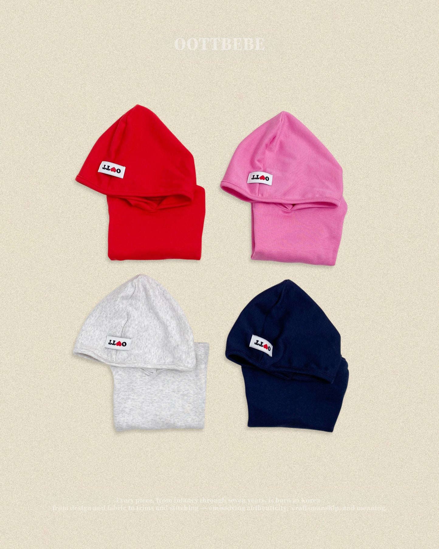 (Pre-order) OOTTBEBE Fall - Retro Hooded Tee - 레트로후드쫄티 (4 Colors)