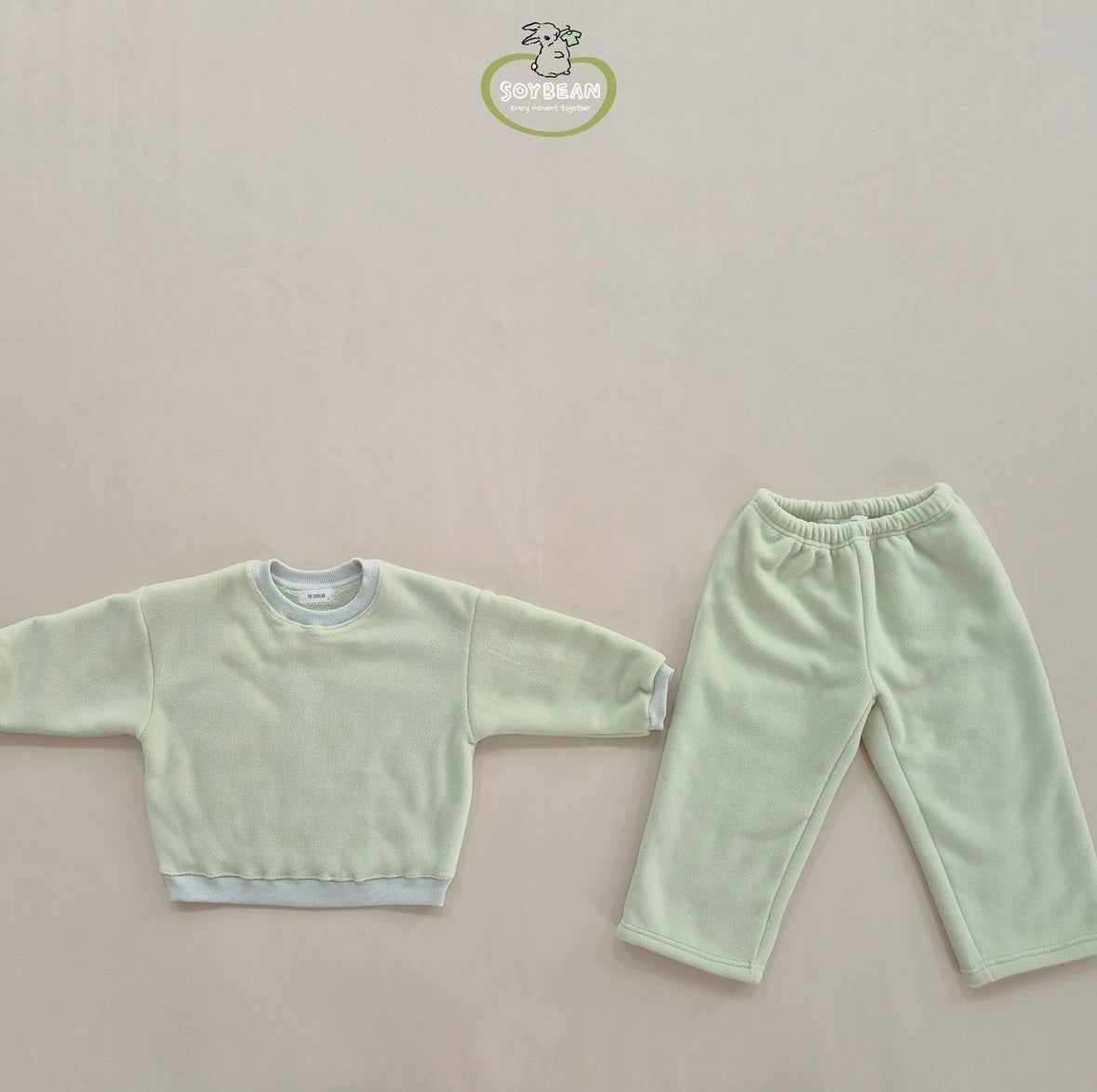 (Pre-order) Soybean Kids - Super Fleece Wide Top & Bottom Set 슈퍼플리스와이드상하복 (4 Colors)