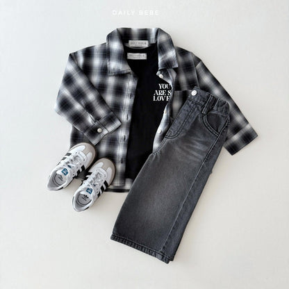 (Pre-order) Daily Bebe - Kids' Autumn Check Shirt 어텀체크셔츠 (2 Colors)