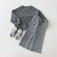 (Pre-order) Daily Bebe - Kids’ Ribbed Knit Sweatshirt 골지니트 맨투맨 (3 Colors)