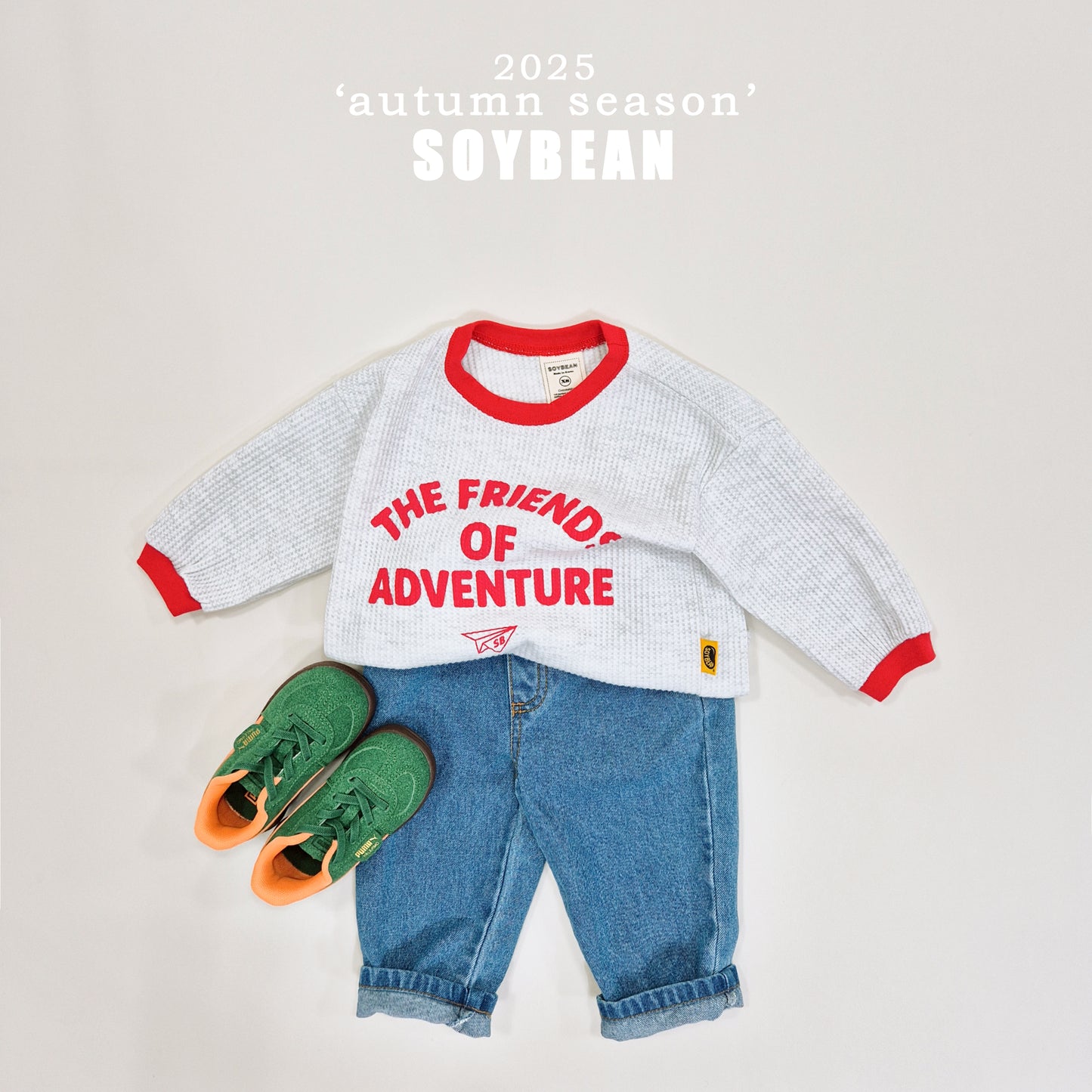 (Pre-order) Soybean Kids - Tapered Denim Pants 테이퍼드데님팬츠 (2 Colors)