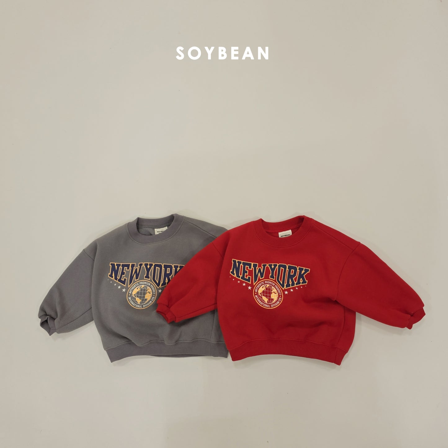 (Pre-order) Soybean Kids Winter - New York Brushed Fleece Sweatshirt 뉴욕기모맨투맨 (2 Colors)