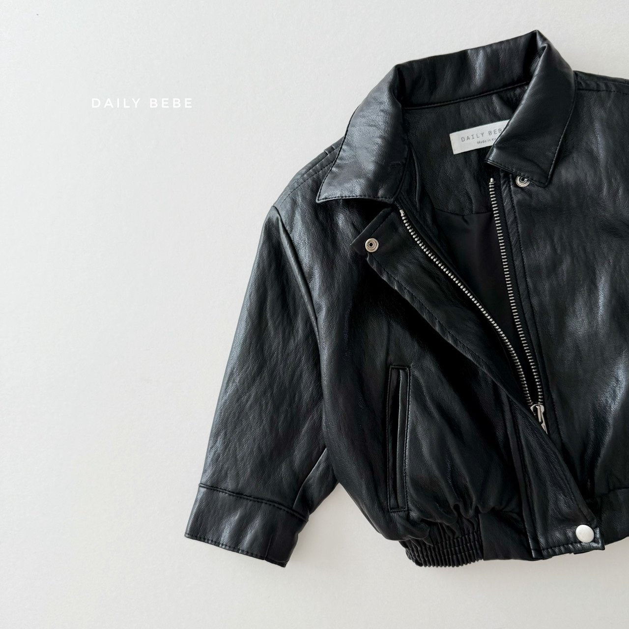 (Pre-order) Daily Bebe - Kids' Faux Leather Jacket 깨죽자켓 (2 Colors)