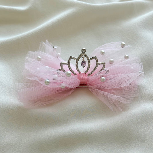 (Chenny Bong Bong) Kids’ Pink Princess Tiara Hair Clip (1 Piece)