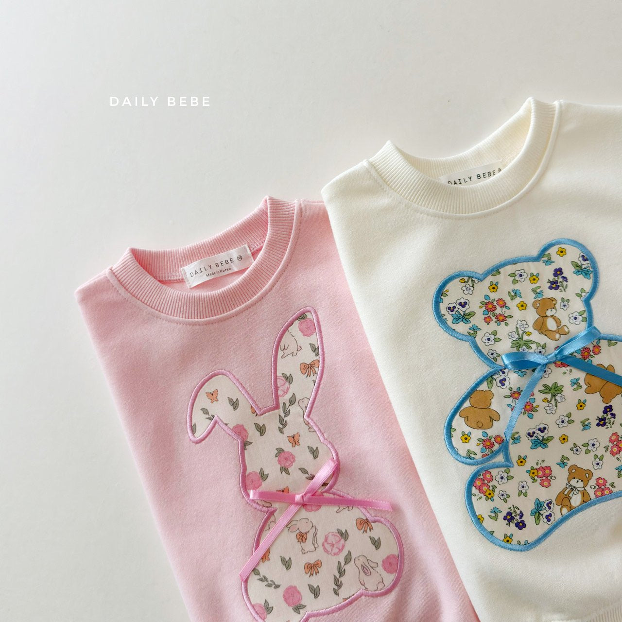 (In-stock) Daily Bebe Spring - Kids' Floral Sweatshirt 플로럴 맨투맨 (2 Colors) (Copy)