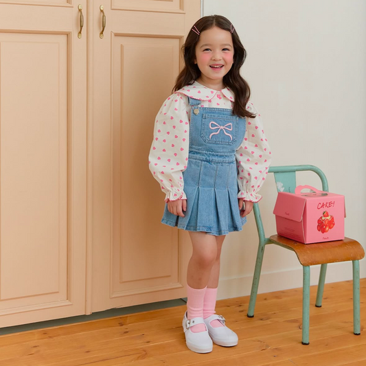 (Pre-order) Daily Bebe - Kids’ Denim Overall Skirts 청멜빵 치마