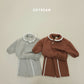 (Pre-order) Soybean Kids Winter - Collar Frill Fleece-Lined Top & Bottom Set 카라프릴양기모상하 (2 Colors)