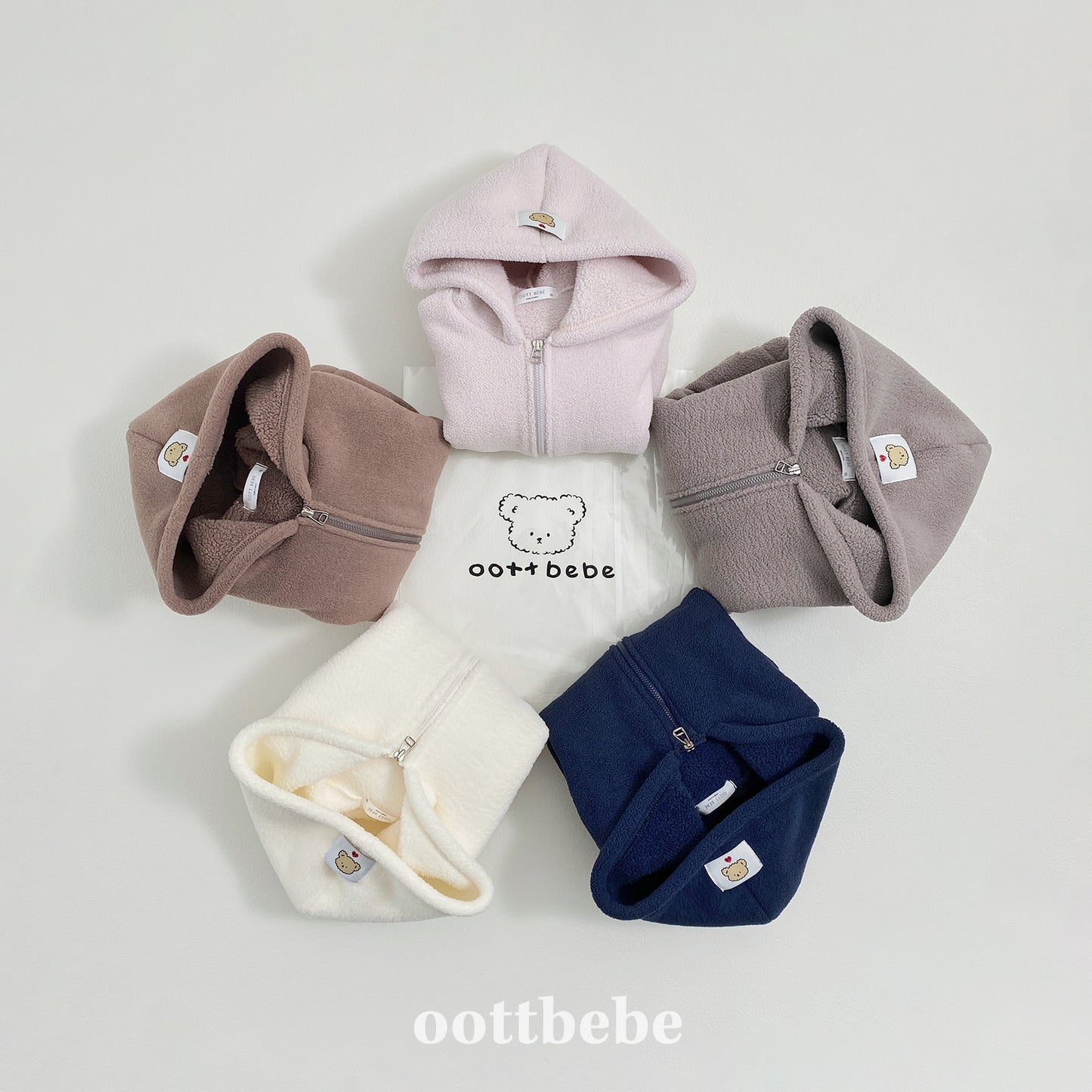 (Pre-order) OOTTBEBE Winter - Marshmallow Cloud Fleece Zip-Up Jacket 말랑구름후리스집업점퍼 (5 Colors)