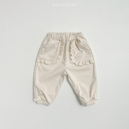 (Pre-order) OOTTBEBE - Frilled Pants 프릴고쟁이바지 (2 Colors)