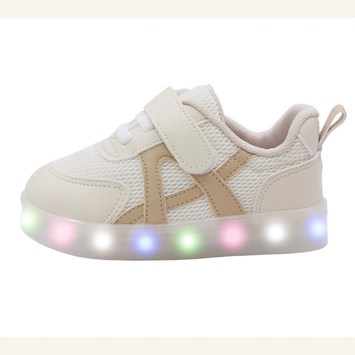 (Pre-order) KoongsKoongs Kids’ Bread LED Light-up Sneakers (Butter Beige)