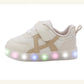 (Pre-order) KoongsKoongs Kids’ Bread LED Light-up Sneakers (Butter Beige)