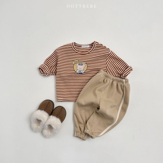 (Pre-order) OOTTBEBE - Friends Striped Play Tee 프렌즈단가라랍빠티 (2 Colors)