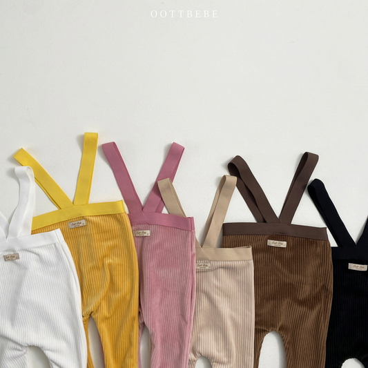 (Pre-order) OOTTBEBE - Bebe Mink Overalls Leggings 밍크멜빵레깅스 (6 Colors)