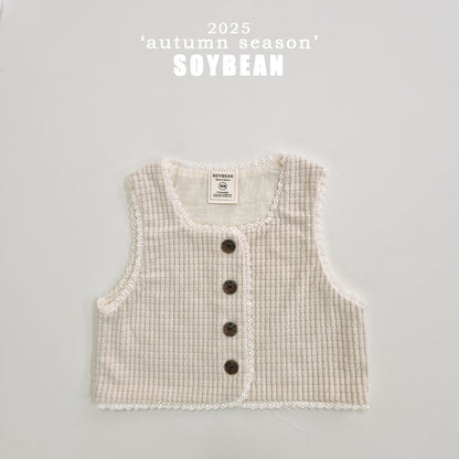 (Pre-order) Soybean Kids - Little Lace Vest 꼬마레이스조끼 (2 Colors)