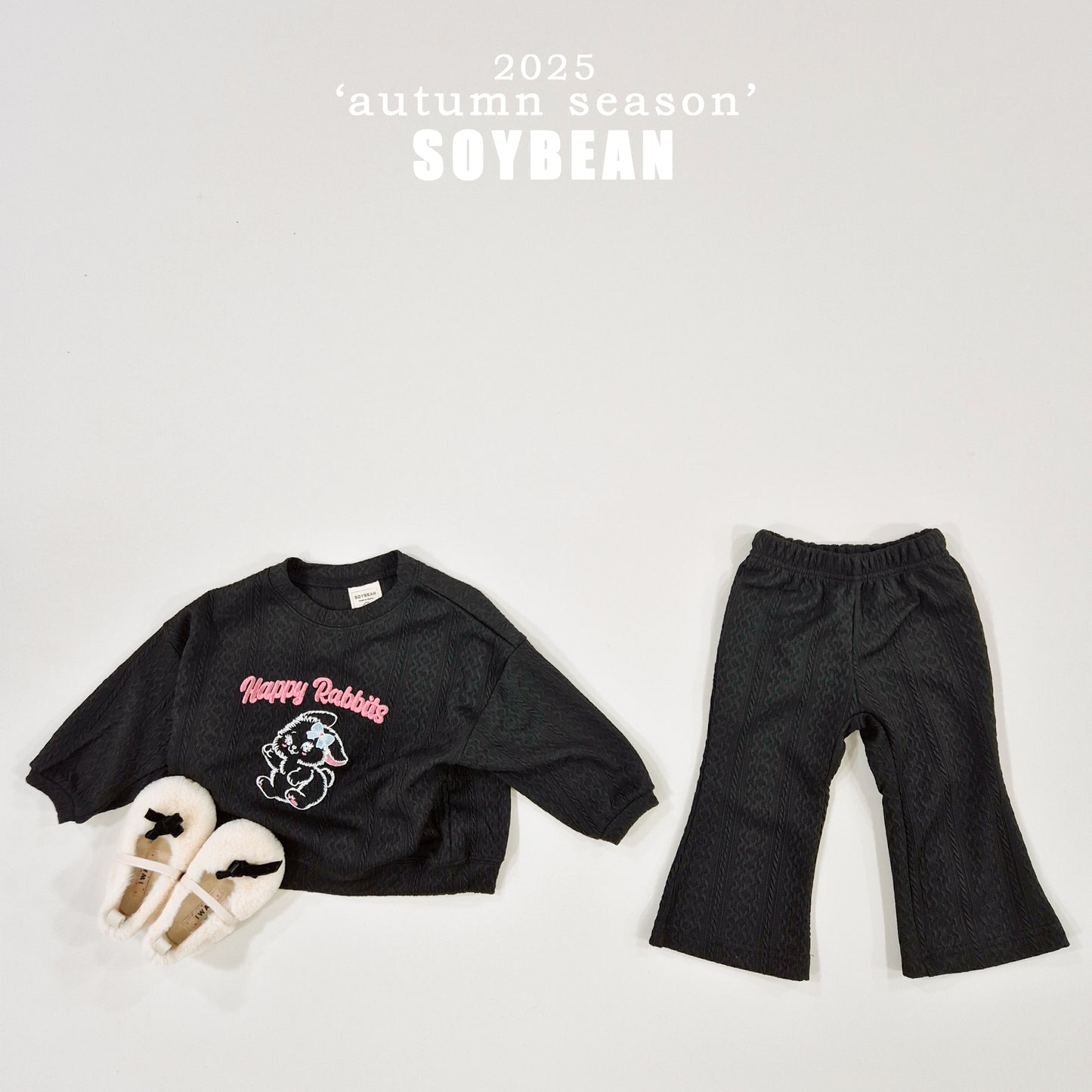 (Pre-order) Soybean Kids - Rabbit Knit Top & Bottom Set 레빗니트상하복 (2 Colors)
