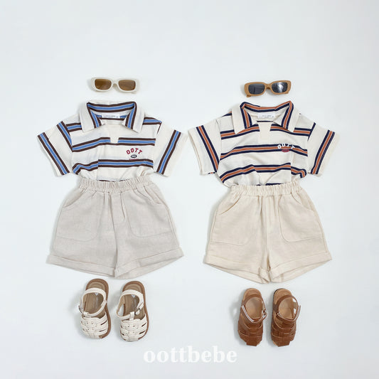 (Pre-order) OOTTBEBE -  Rugby Polo Shirt 럭비카라티셔츠 (2 Colors)