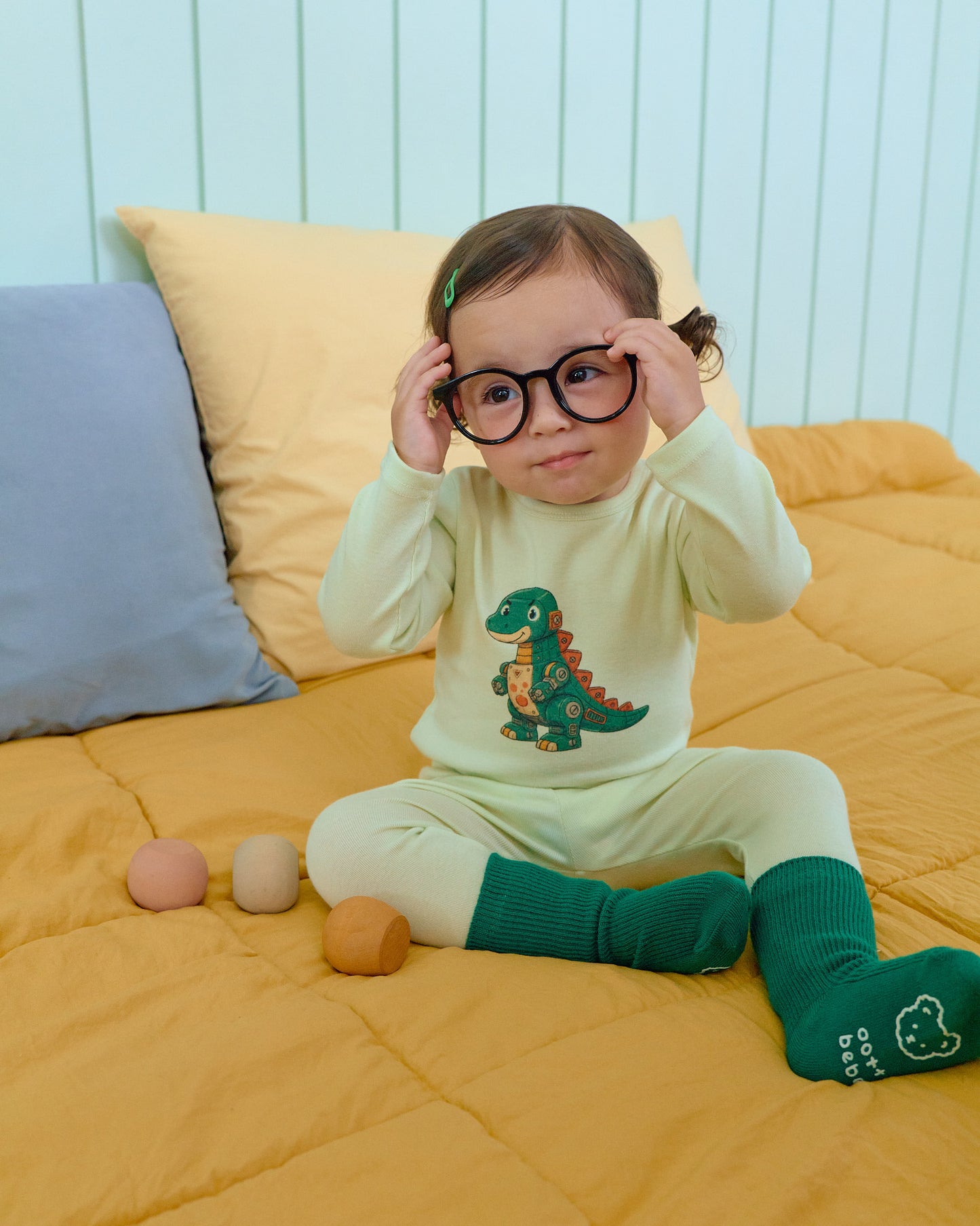 (Pre-order) OOTTBEBE Fall - Robot Dino Pajama Set 로봇공룡실내복 (5 Colors)